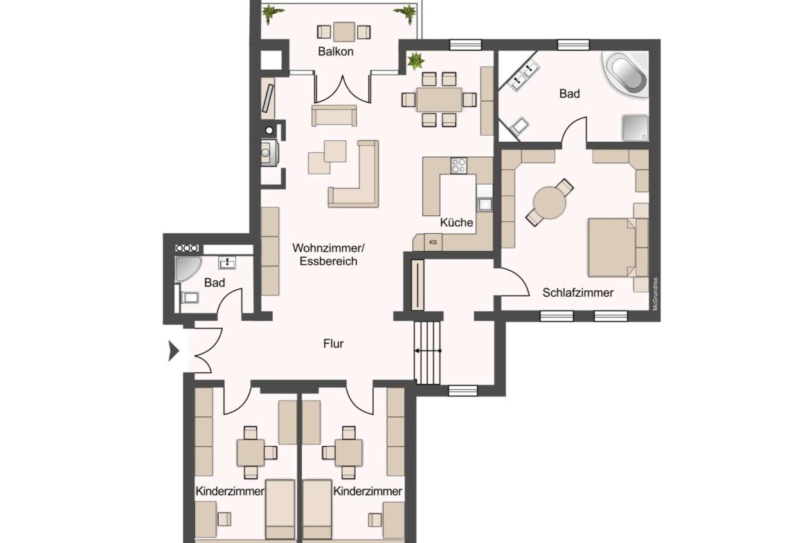 Grundriss - ca. 142 qm Wfl.
