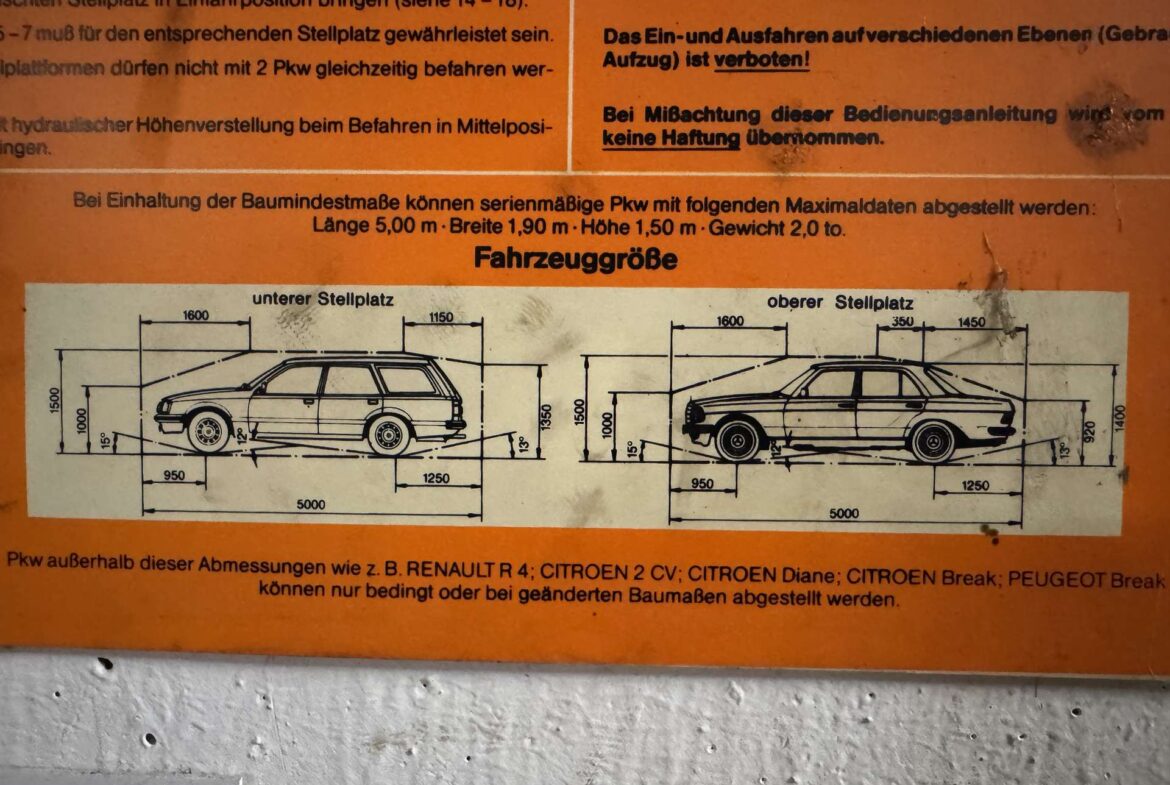 Maße zum Stellplatz