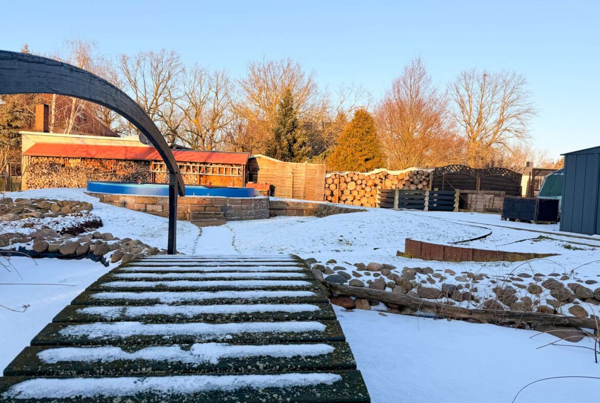 Brücke über den Teich