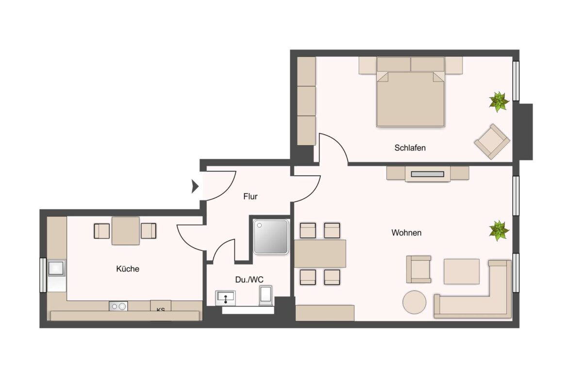 Grundriss - ca. 54 qm Wfl.