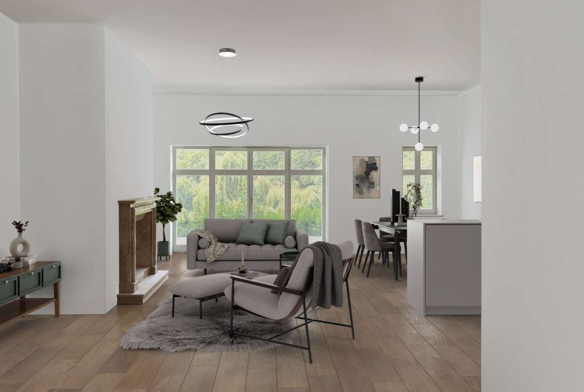 Traumwohnung mit Balkon- Einrichtungsbeispiel