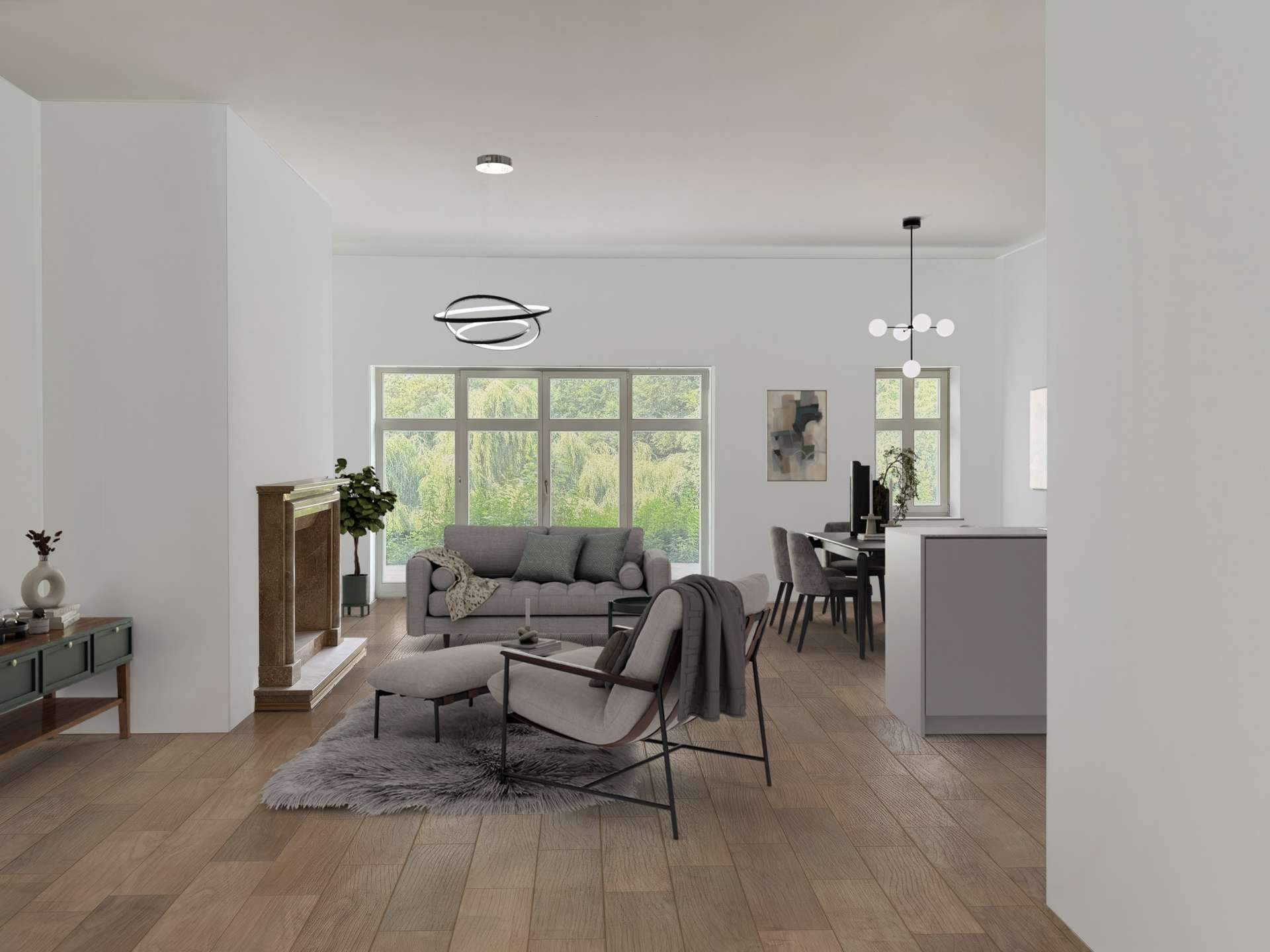 Traumwohnung mit Balkon- Einrichtungsbeispiel