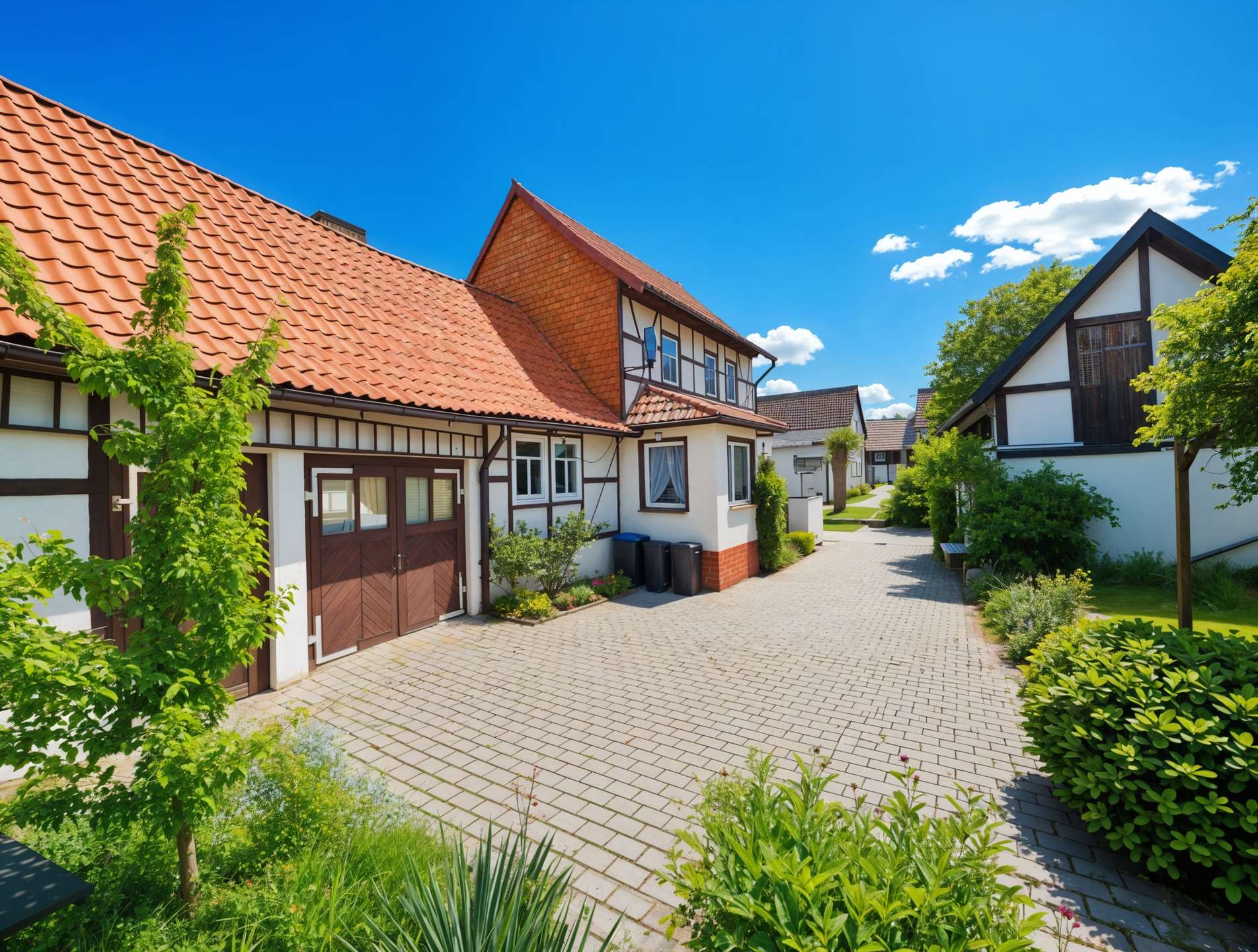 Blick auf den Hof von Westen