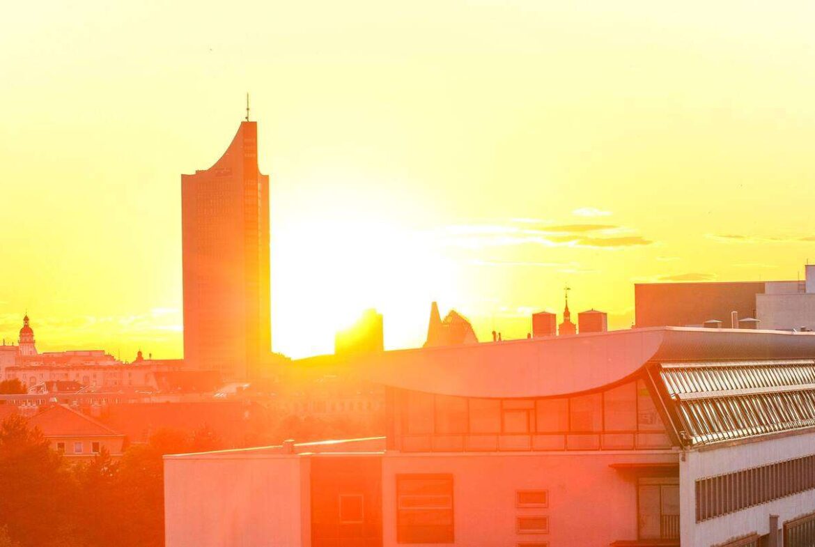 Ausblick bei Sonnenuntergang
