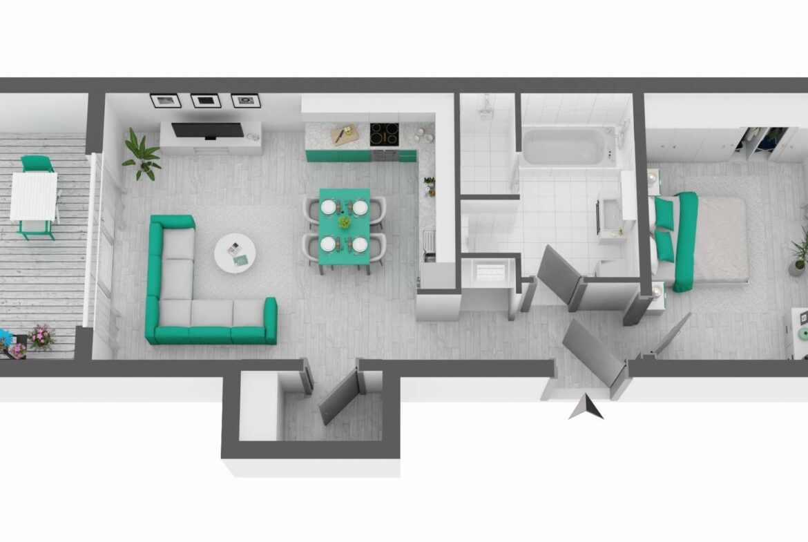 Grundriss - ca. 57 qm Wohnfläche