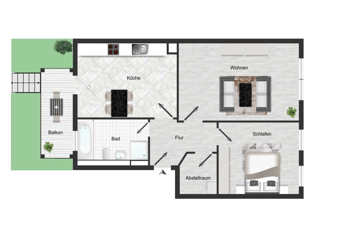 Grundriss - ca. 66 qm Wfl.