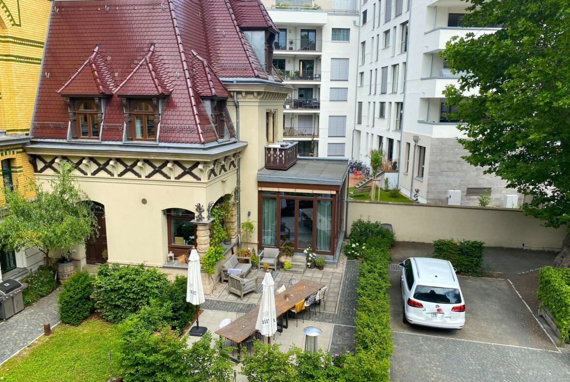 Kutscherhaus von oben