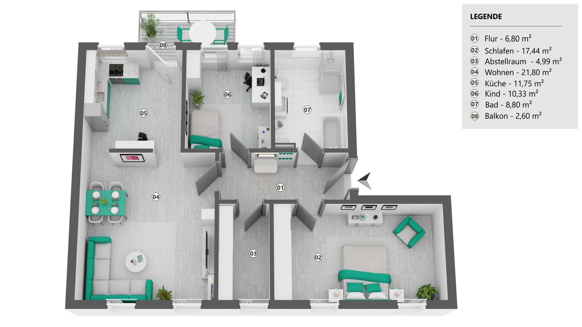 Grundriss 1OG links