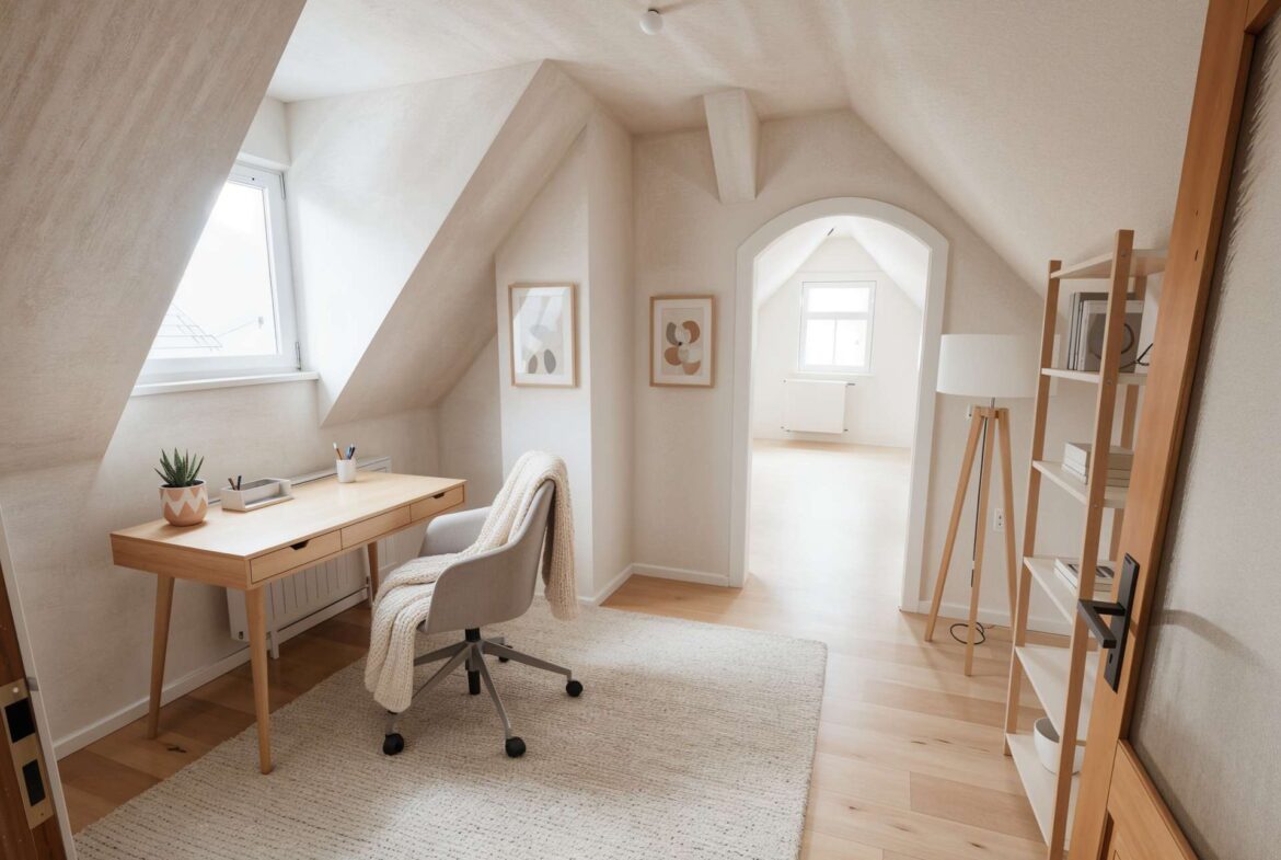 So könnte der Vorraum im Dachgeschoss aussehen
