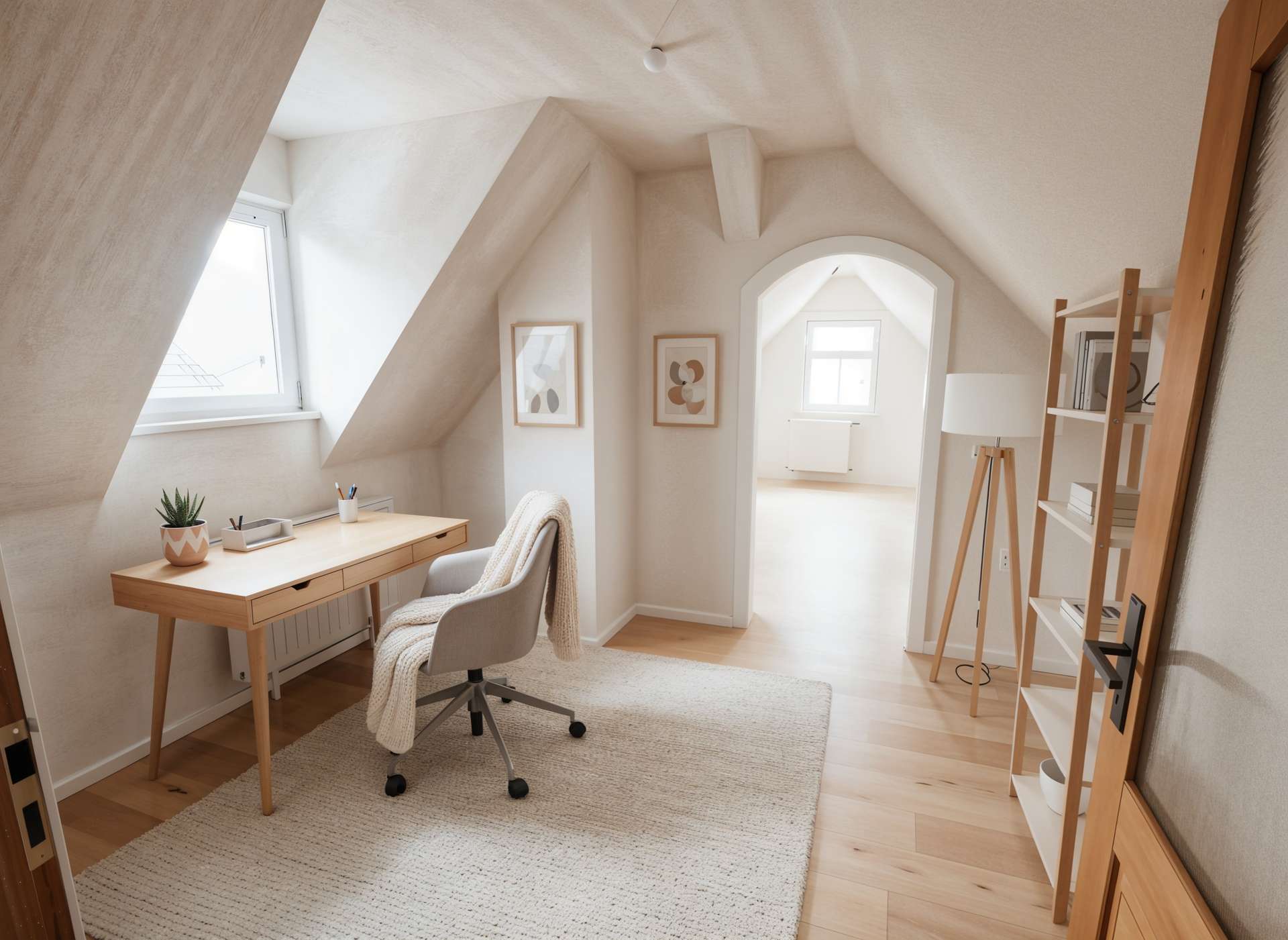 So könnte der Vorraum im Dachgeschoss aussehen