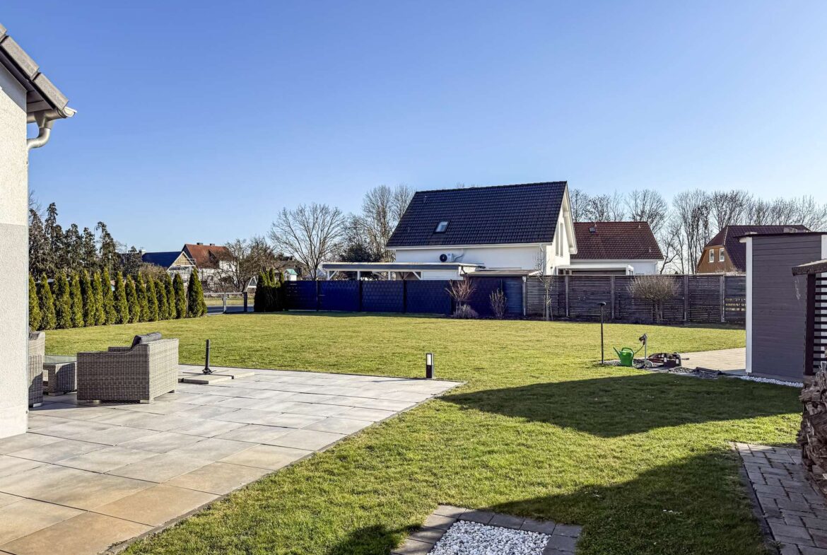 Blick auf das Grundstück