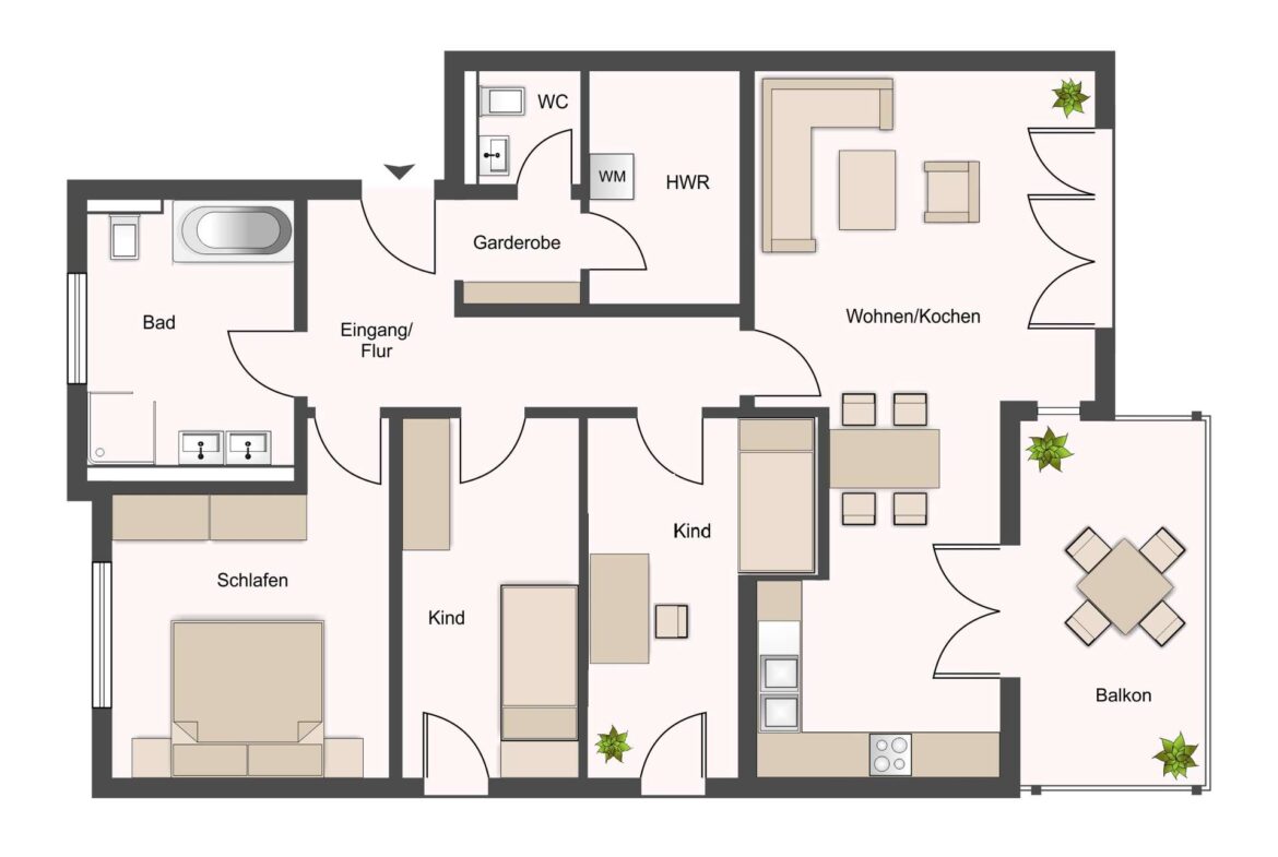 Grundriss - ca. 116 qm Wfl.