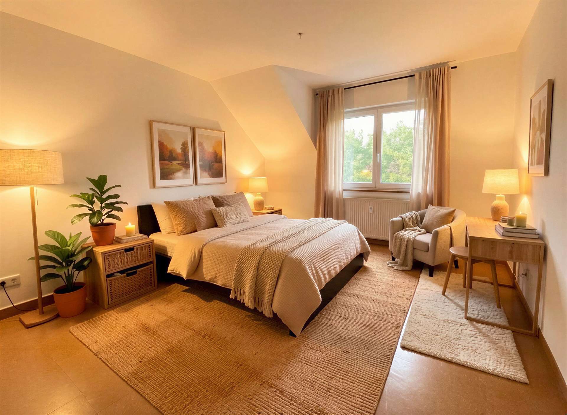 Möblierungsbeispiel Schlafzimmer