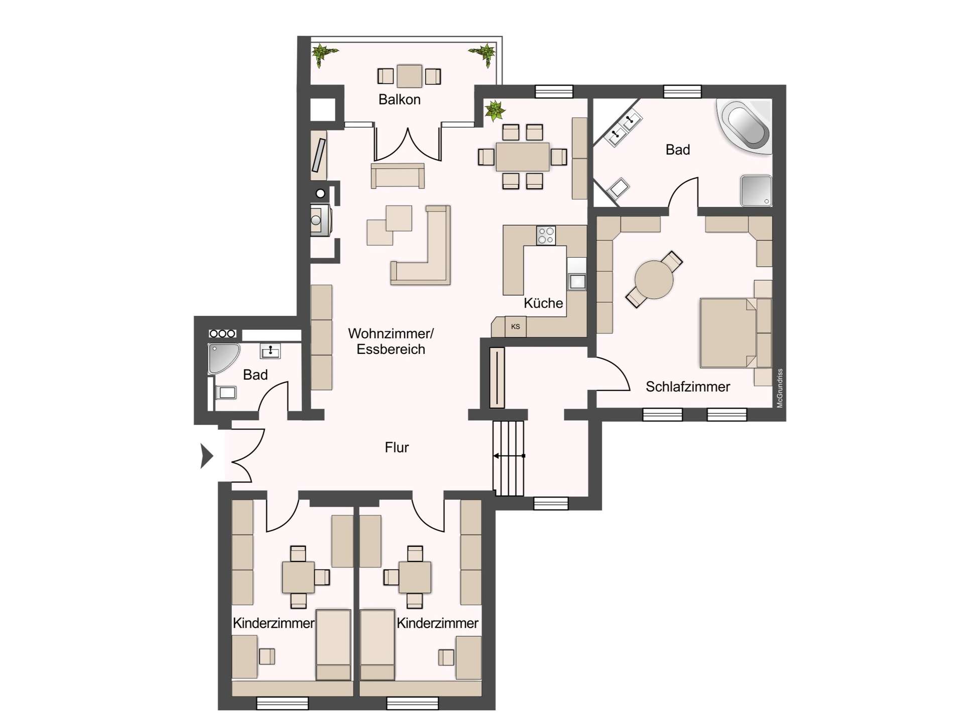 Grundriss - ca. 142 qm Wfl.