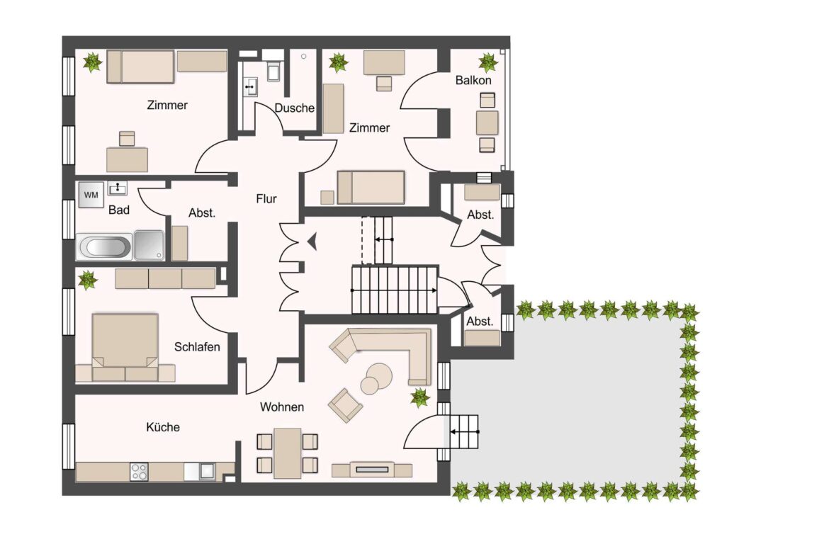 Grundriss - ca. 106 qm Wfl.