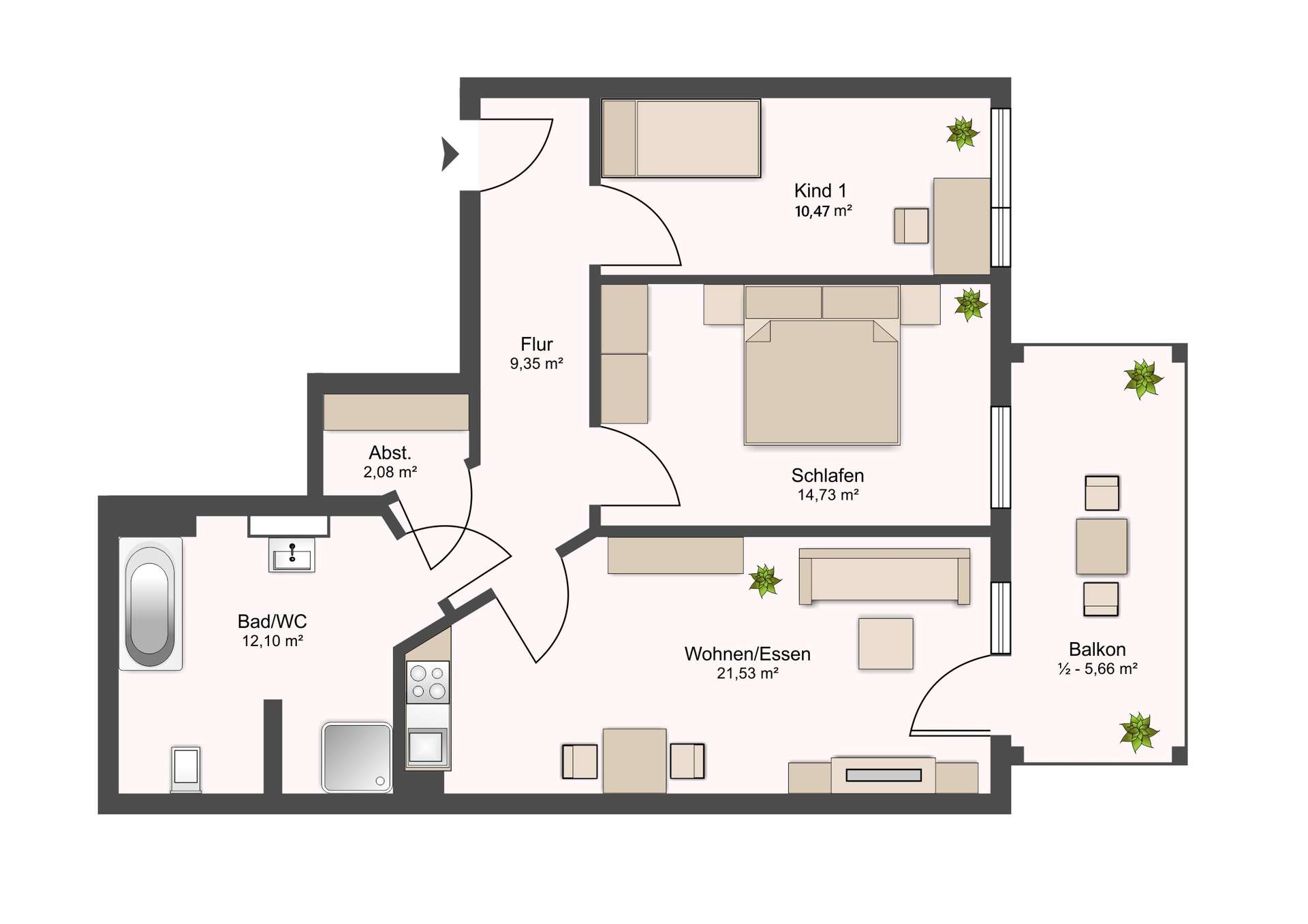Grundriss WE 6
