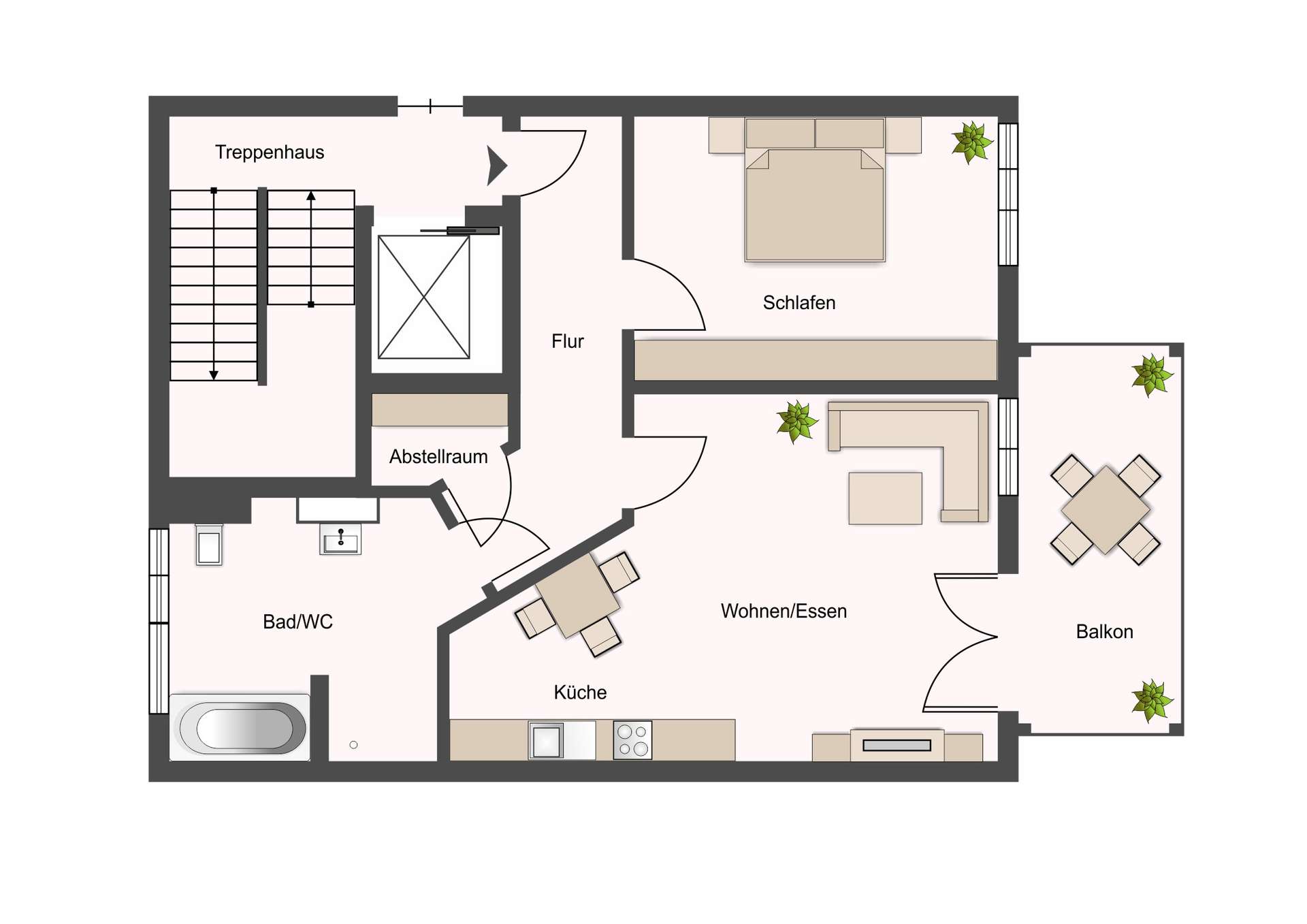Grundriss - ca. 71 qm Wfl.