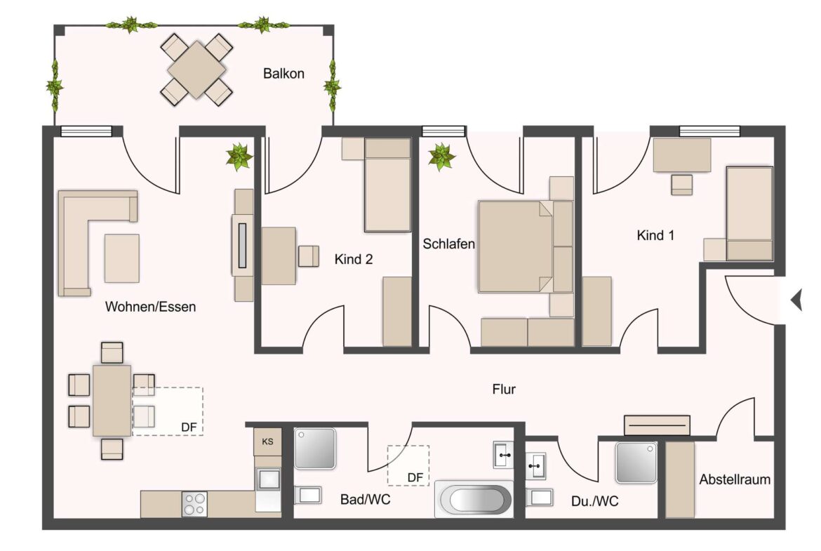 Grundriss - ca. 111 qm Wfl.
