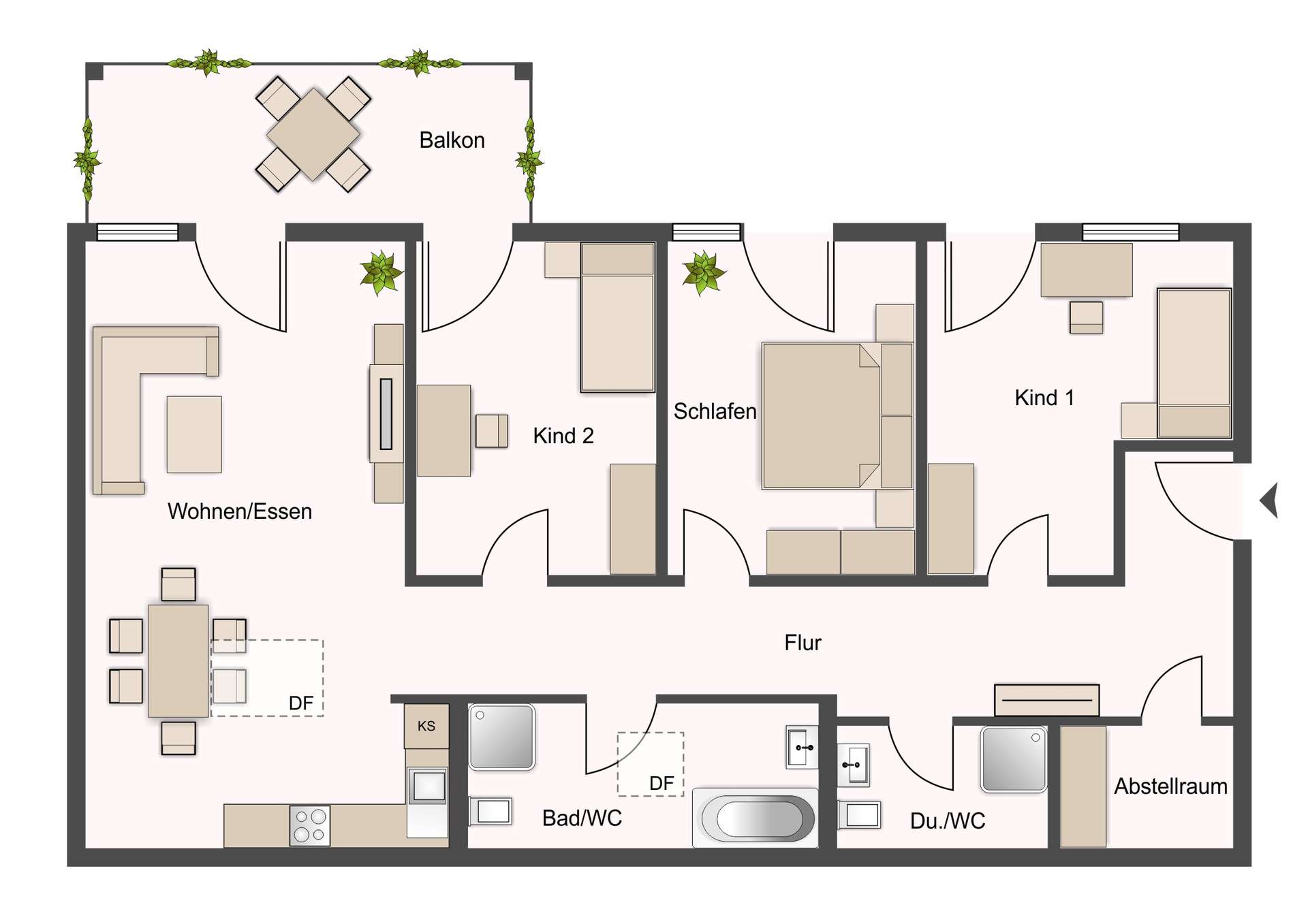 Grundriss - ca. 111 qm Wfl.