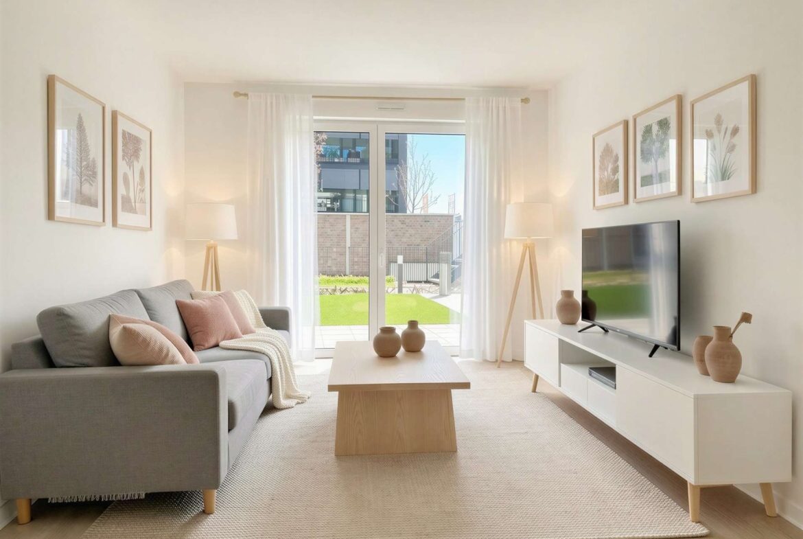 Wohnzimmer mit Terrassenzugang - (KI generiert)