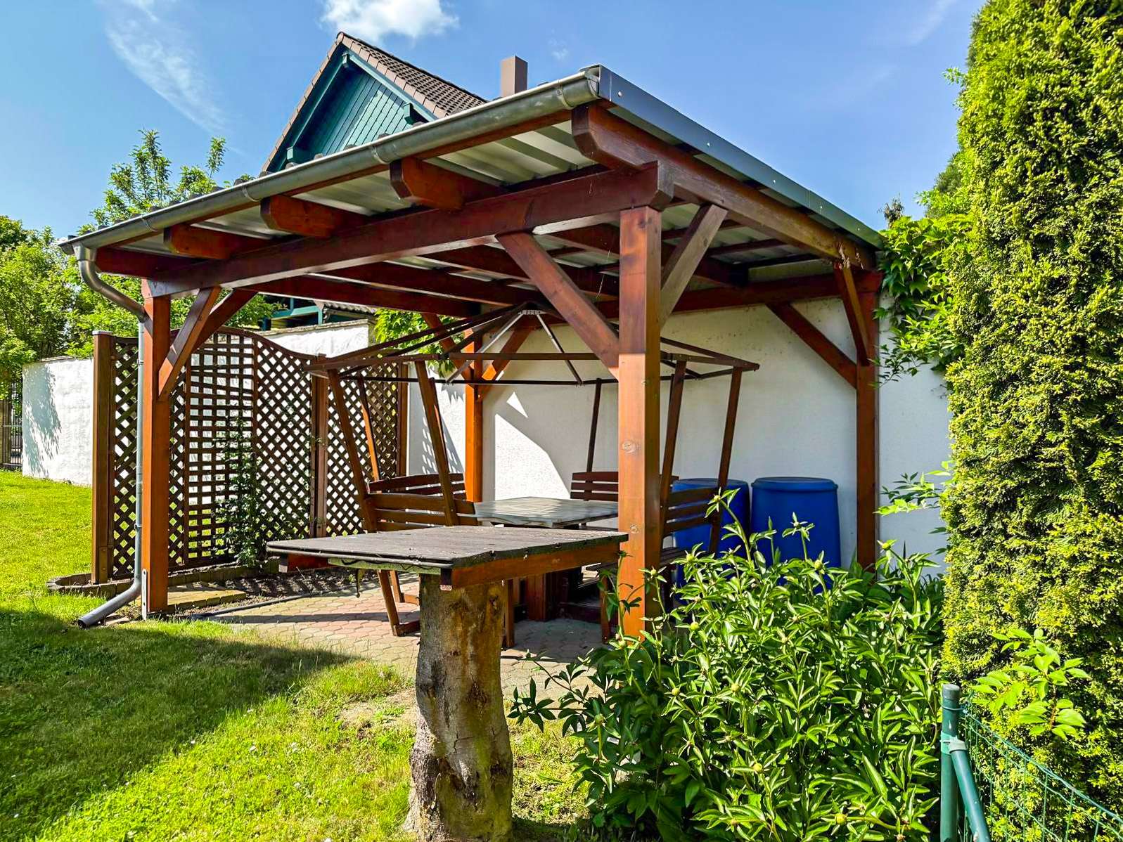 Überdachte Sitzecke