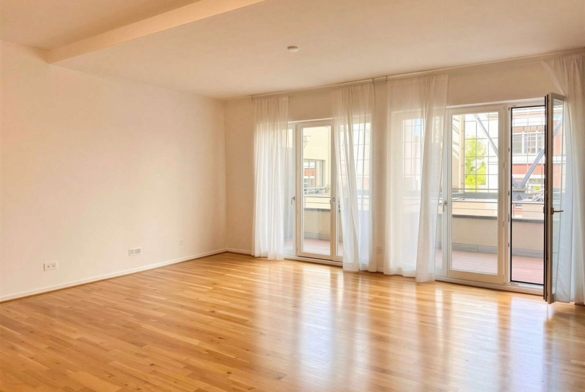 Wohnzimmer mit Balkonzugang 