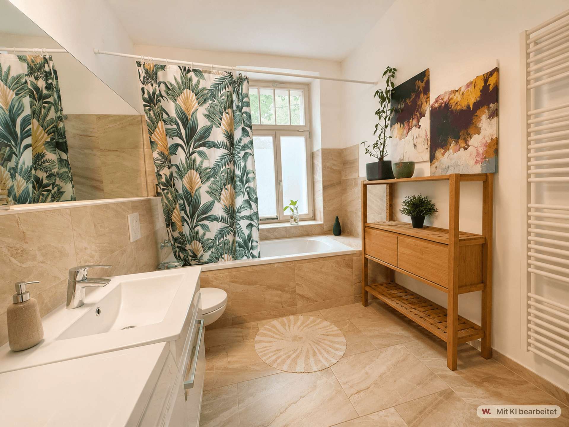 Badezimmer mit Wanne 