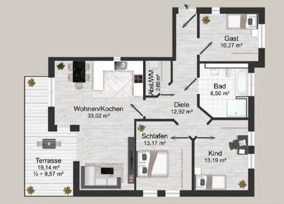 Grundriss WE 3