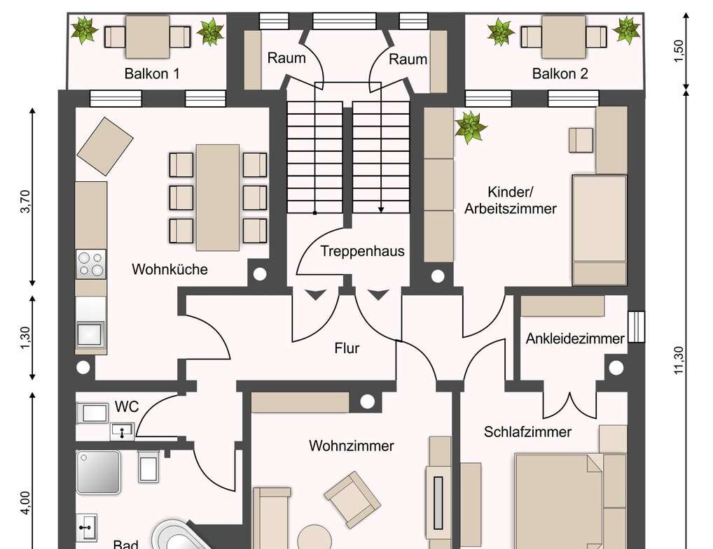 Grundriss WE02, 1, OG