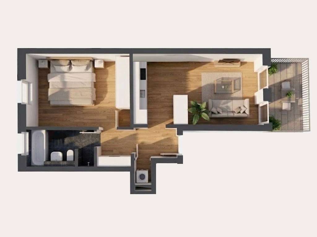 Grundriss - ca. 57 qm Wfl.
