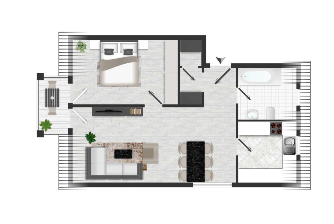 Grundriss WE 6