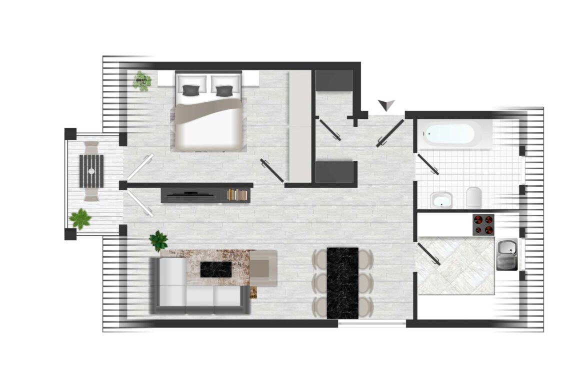Grundriss WE 6