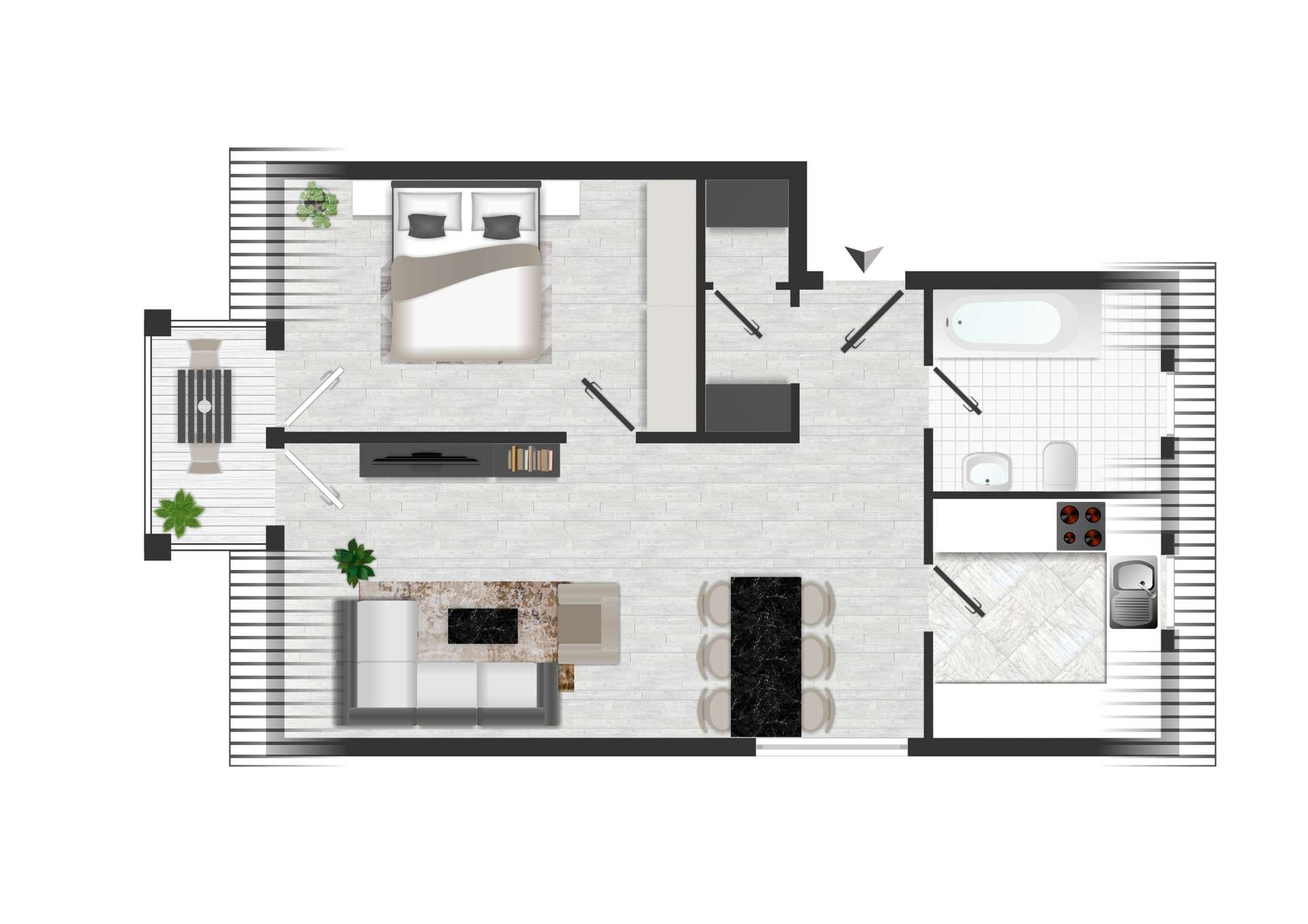 Grundriss WE 6