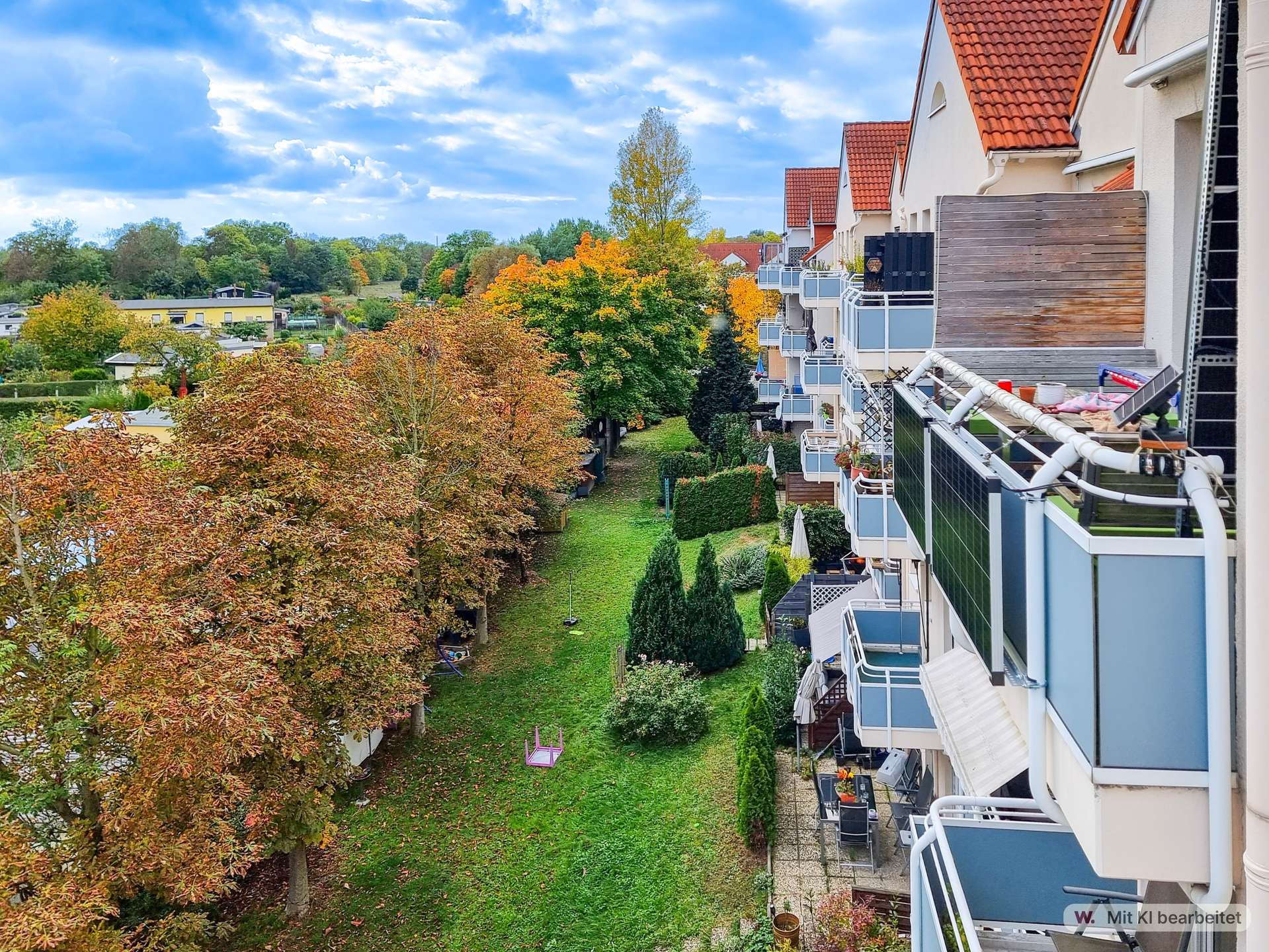 Balkon mit Blick ins Grüne