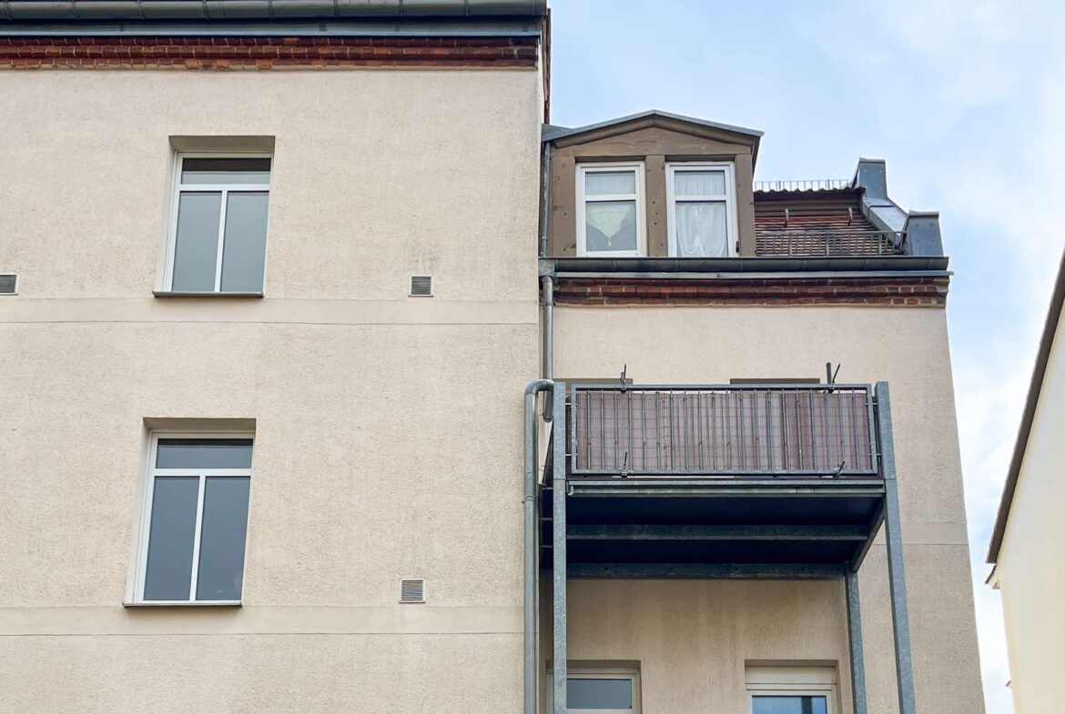 Blick zum Balkon